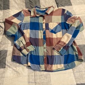 Multicolor Plaid Button Down Shirt